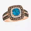 Levian Corp Le Vian Ring Featuring 1 Ct. Deep Sea Blue Topaz 1/3 Ct. Nude Diamonds 1/2 Ct. Chocolate Diamondsâ S In Blue