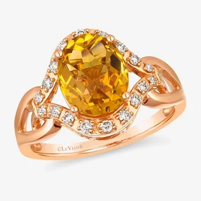 Levian Corp Le Vian Ring Featuring 2 3/8 Ct. Cinnamon Citrine 1/5 Ct. Nude Diamonds Set In 14k Strawberry Gold In Yellow