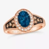 Levian Corp Le Vian Ring Featuring 5/8 Ct. Neopolitan Opal 1/5 Ct. Chocolate Diamonds 1/6 Ct. Nude Diamonds Set  In Blue