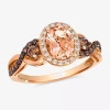 Levian Corp Le Vian Ring Featuring 7/8 Ct. Peach Morganite 3/8 Ct. Chocolate Diamonds 1/6 Ct. Nude Diamonds Set  In Pink