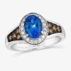 Levian Corp Le Vian Ring Featuring Blueberry Tanzanite Chocolate Diamonds Nude Diamonds Set In 14k Vanilla Gold In Transparent