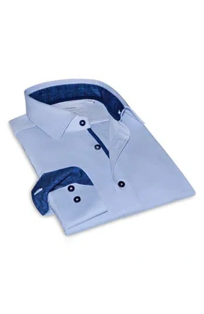 Levinas Contemporary Fit Solid Cotton Dress Shirt In Navy