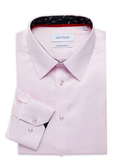 Levinas Men's Contemporary Fit Contrast Sport Shirt In Pink