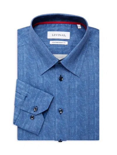 Levinas Men's Contemporary Fit Dress Shirt In Blue Mist