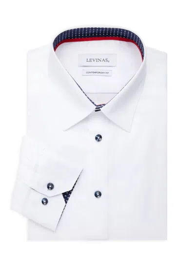Levinas Men's Contemporary Fit Dress Shirt In White