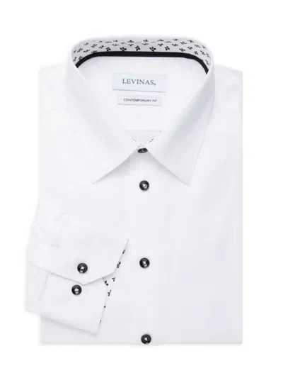 Levinas Men's Contemporary Fit Dress Shirt In White