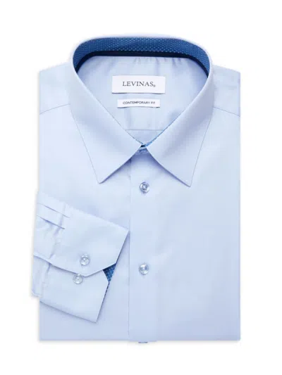 Levinas Men's Contemporary Fit Solid Dress Shirt In Blue