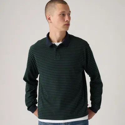 Levi's 100% Cotton Classic Boxy Long-sleeve Polo In Multi