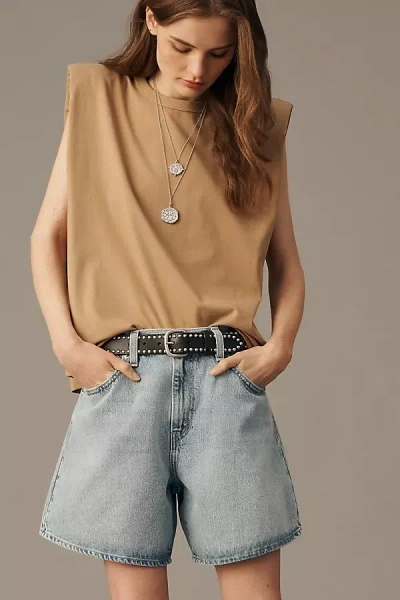 Levi's 100% Cotton High-rise Baggy Shorts In Blue