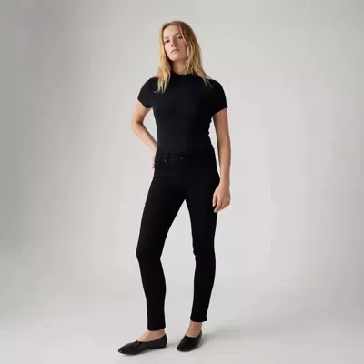 Levi's 311 Jeans Women's Black Denim Dark Wash Mid-rise Skinny Leg Gbo750