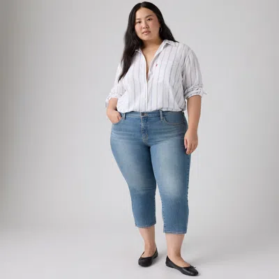 Levi's Plus Size 311 Shaping Mid-rise Skinny Capri Jeans In Pink