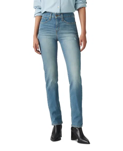 Levi's 314 Shaping Slimming Straight Leg Mid Rise Jeans In Blue