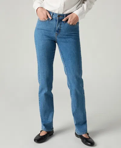 Levi's 314 Shaping Slimming Straight Leg Mid Rise Jeans In Blue
