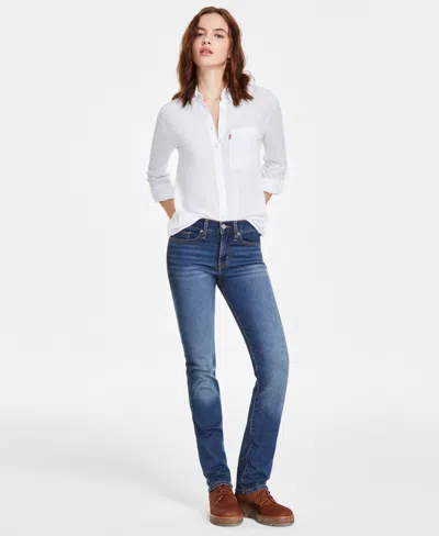 Levi's 314 Shaping Straight Leg Jeans In Short Length In Blue