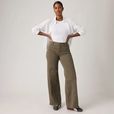 Levi's 318 Seamed Wide-leg Women's Jeans 31x32 In Green