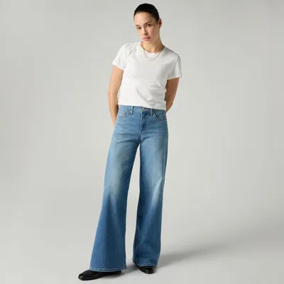 Levi's 318 Shaping Wide Leg Jeans In Blue