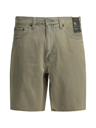 Levi's 468 Stay Loose Herringbone Denim Shorts In Green