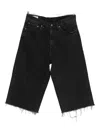 Levi's 478™ Baggy Capri Frayed-hem Denim Shorts In Black