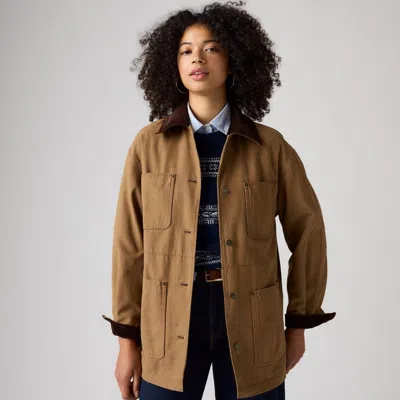 Levi's 4-pocket Chore Coat In Brown