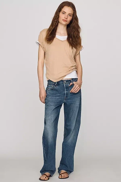 Levi's 501 90s Lightweight Mid-rise Straight Jeans In Brown