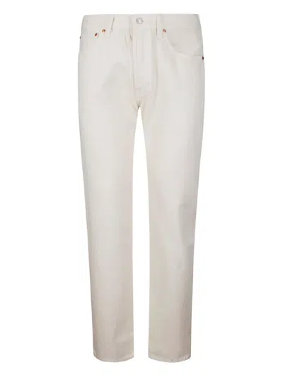 Levi's 501 Buttoned Straight-leg Jeans In White