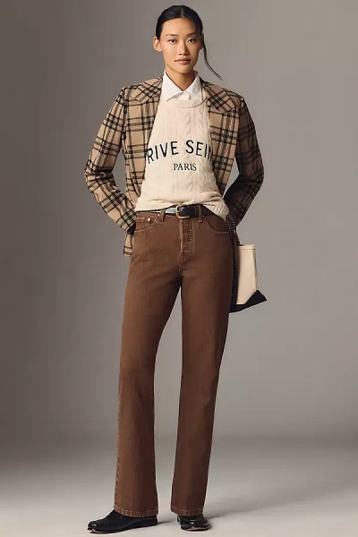 Levi's 501 High-rise Straight-leg Jeans In Brown