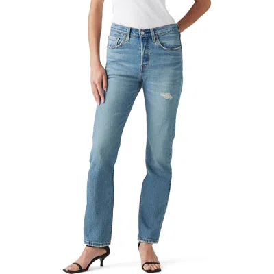 Levi's® 501® High Waist Distressed Straight Leg Jeans In Historically Blue