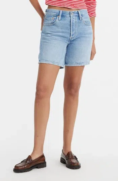 Levi's® 501® High Waist Mid Thigh Denim Shorts In Blue