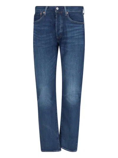 Levi's 501 Straight-leg Jeans In Light-wash Cotton In Blue