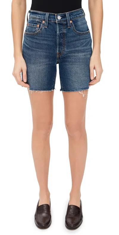 Levi's 501 Mid Thigh Shorts Revved Engine Short Ltw In Blue