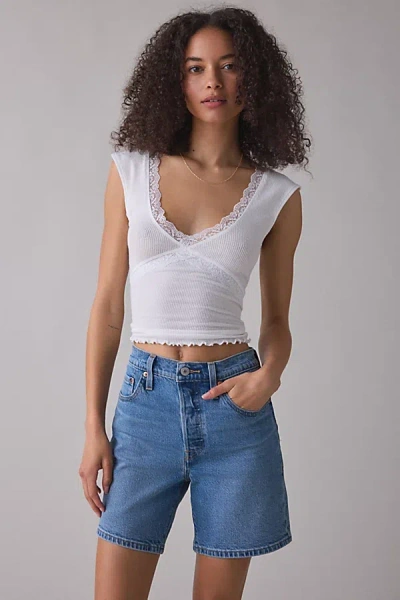 Levi's 501 Mid-thigh Denim Shorts In Pleased To Meet You, Women's At Urban Outfitters In Blue