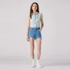Levi's 501 Original 563270251 Jean Shorts Women's Blue Denim High-rise Ddr423 In Blue