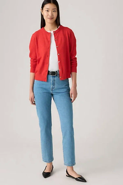Levi's 501 Original Cropped Jeans In Red