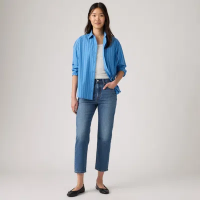 Levi's 501 Original Cropped Jeans In Medium Wash / Array Away
