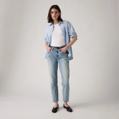 Levi's 501 Original Cropped Selvedge Women's Jeans 30x26 In Blue