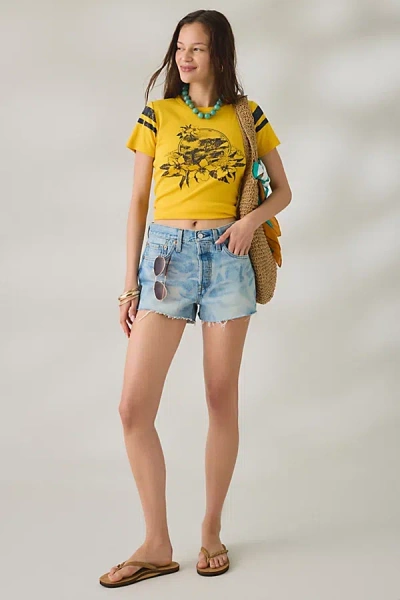 Levi's 501 Original Denim Shorts In Floralish Short, Women's At Urban Outfitters In Blue