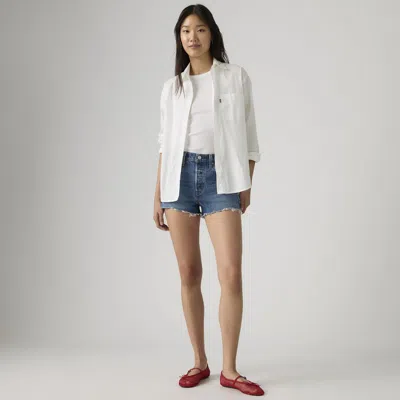 Levi's 501 Original Fit High-rise Women's Shorts 34 In White