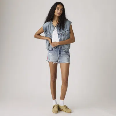 Levi's 501 Original Fit High-rise Women's Shorts 32 In Blue
