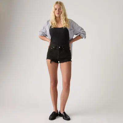 Levi's 501 Original Fit Women's Micro Shorts 25 In Lunar Black