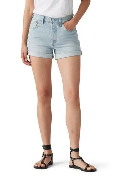 Levi's® 501® Original Rolled High Waist Denim Shorts In Blue