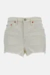 Levi's White Cotton Polyester Elastane Shorts In White