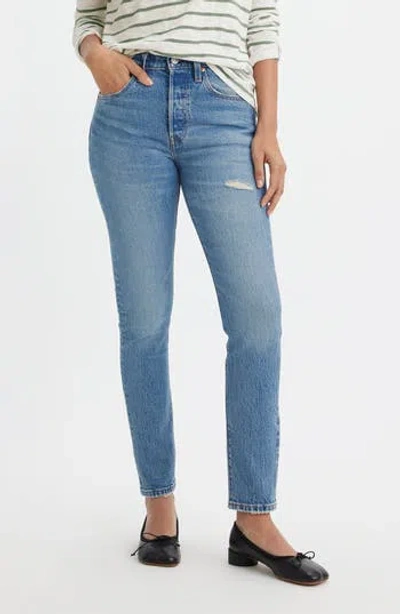 Levi's® 501® Ripped High Waist Skinny Jeans In Historically Blue