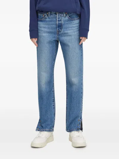 Levi's 501 Star-stud Split Jeans In Blue