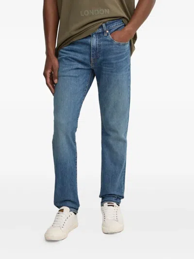Levi's 502 Logo-patch Jeans In Blue
