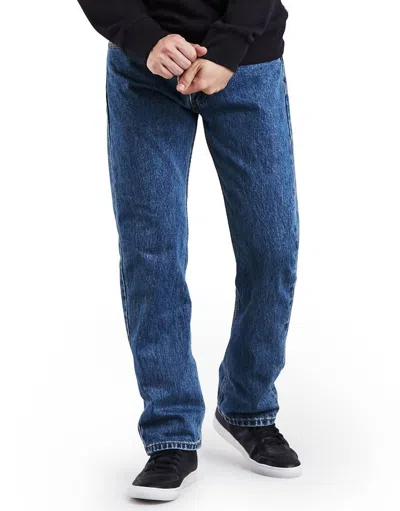 Levi's 505 Regular-fit Stonewashed Straight-leg Jean In Medium Blue