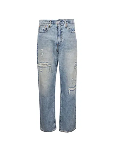 Levi's 568 Distressed-effect Straight-leg Jeans In Blue