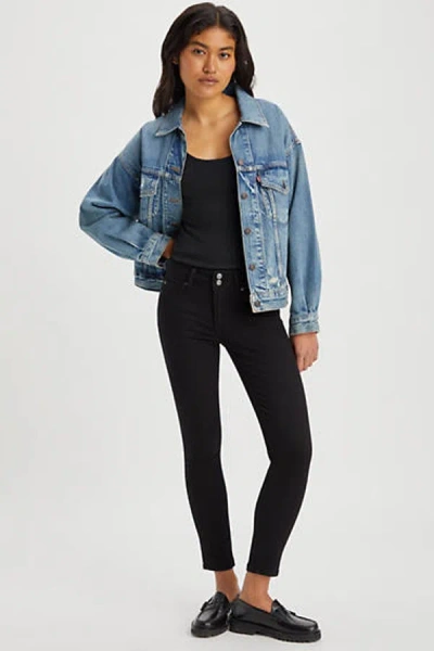 Levi's 711 Double Button Skinny Jeans In Black