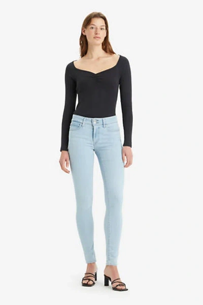 Levi's 711 Double Button Skinny Jeans In Blue