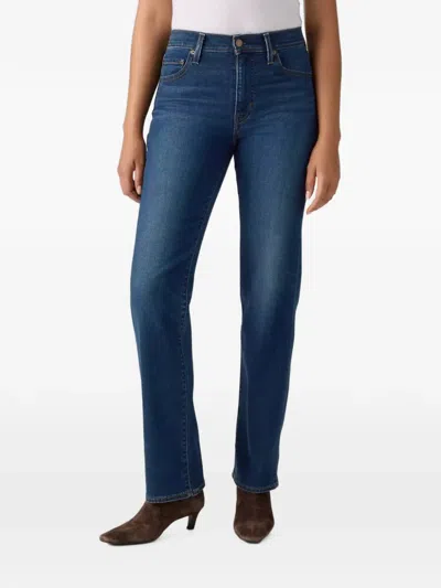 Levi's 723 Logo-patch Straight-leg Jeans In Blue