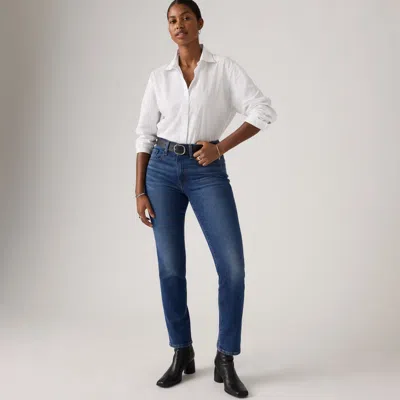 Levi's 724 High Rise Straight Jeans In Blue